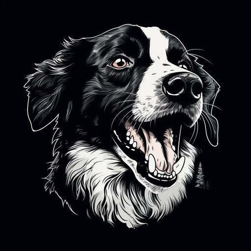 Dynamic black and white dog