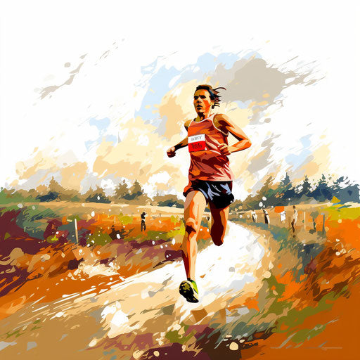 Cross country clipart in the style of Impressionistic Art, on a white background