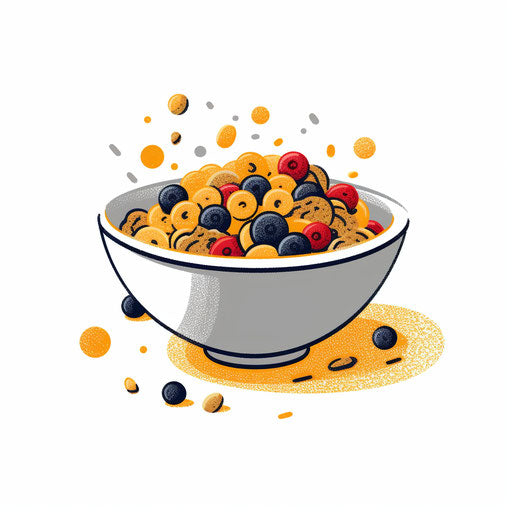 Minimalist style cereal clipart on white background