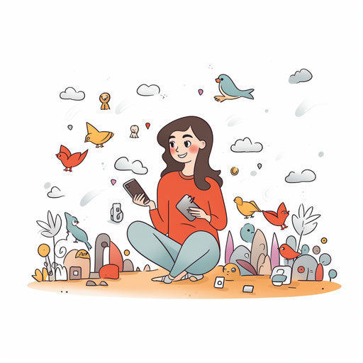 Social clipart in Minimalist style, on white background