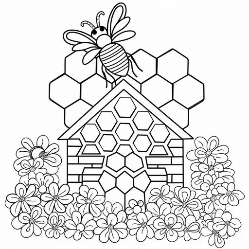 Bee buzzing around the hive