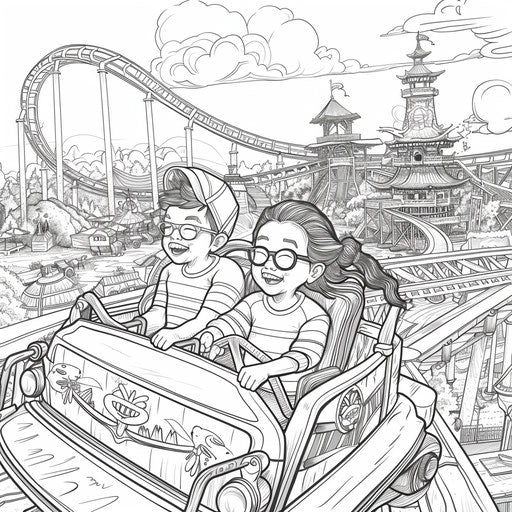 Best friends on roller coaster