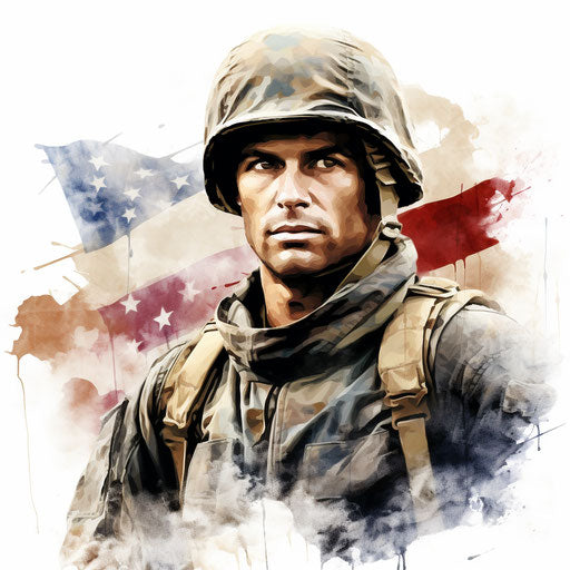 Veterans Day clipart in the style of Oil painting