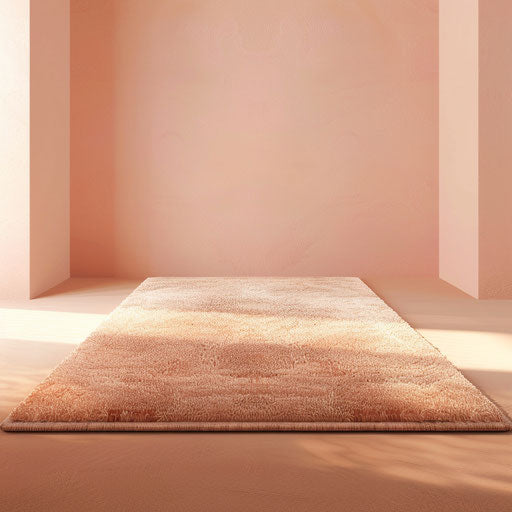 Realistic carpet clipart on flat pastel peach background