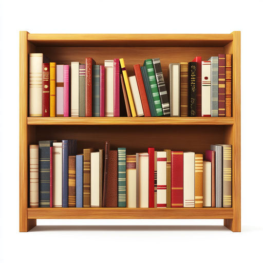 3D library in photo realistic style with flat white background, isolated clipart