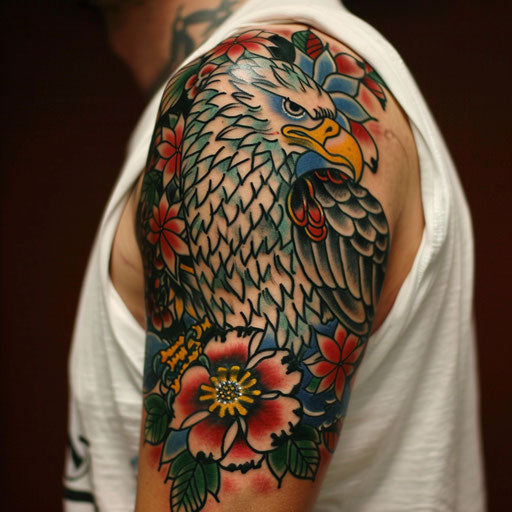 Cool tattoos for men featuring a classic eagle on the arm
