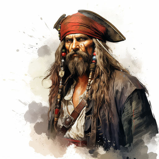 Pirate illustration in Oil painting style