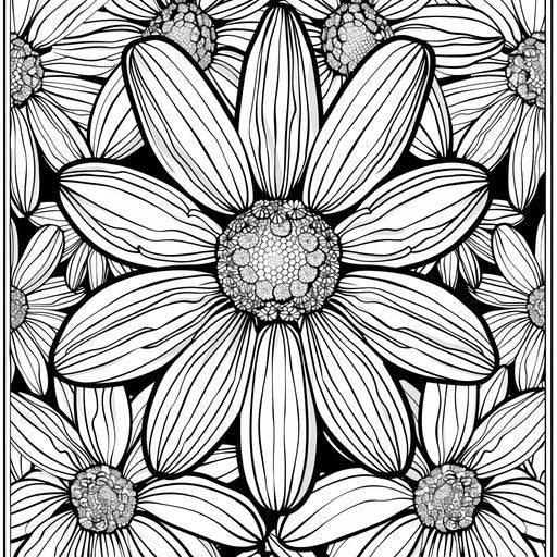 A daisy surrounded by cheerful sunflowers, Walt Handelsman style