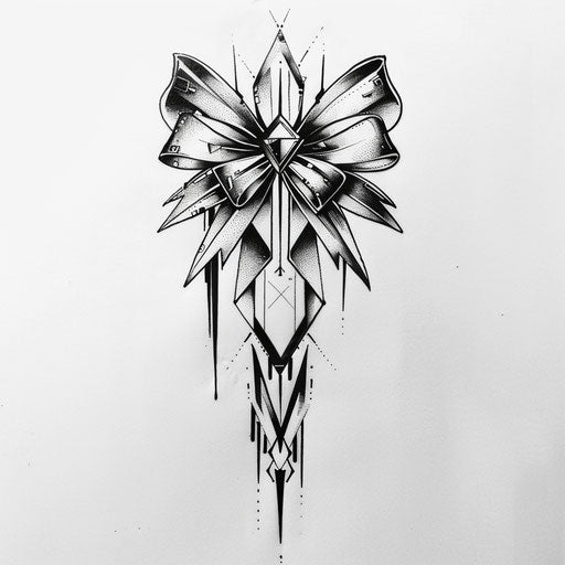 Bold clipart style tattoo sketch of a bow