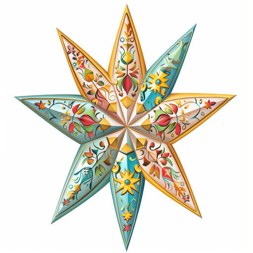 Realistic star clipart on flat white background