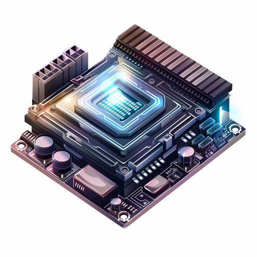 CPU illustration in realistic style on flat white background