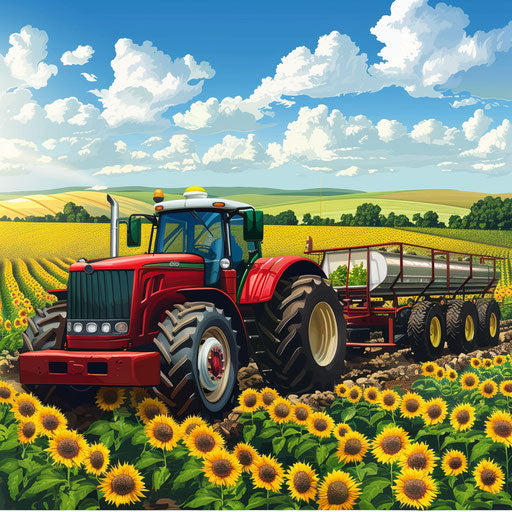 Realistic agriculture clipart with random flat background