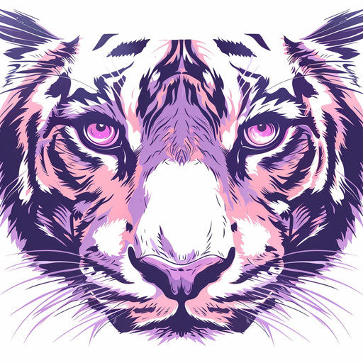 Whimsical sketch of tiger eyes tattoo in flat clipart style