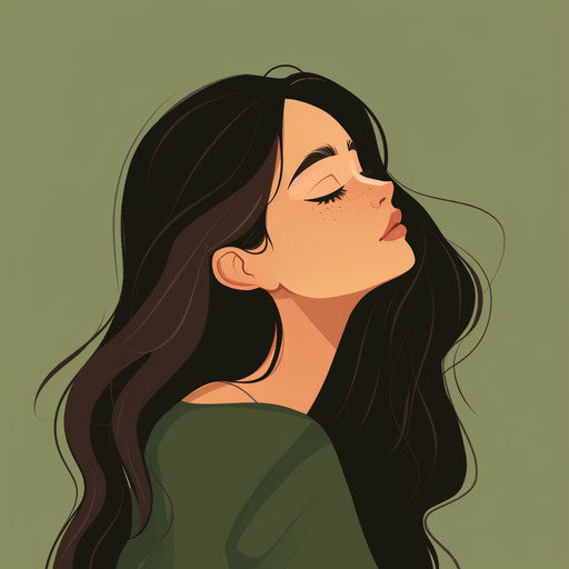 Feelings clipart with flat, muted olive background