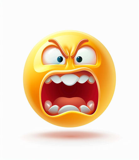 Screaming face emoji clipart, plain white background 13:15