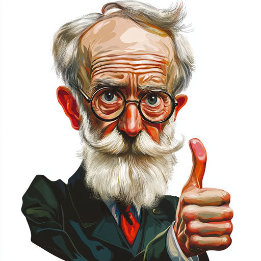 Editable Wilhelm Wundt Caricature Clipart for Custom Designs