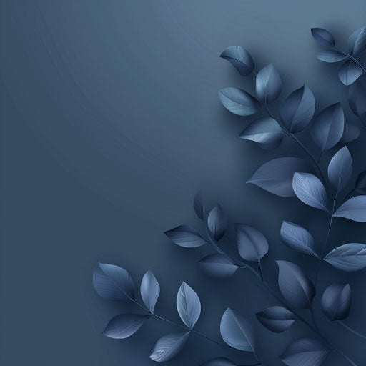 Realistic morning clipart blooms on flat indigo background