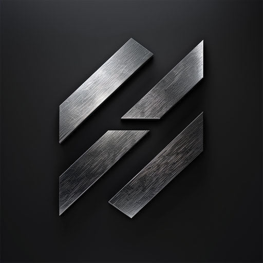 Sleek smart logo with metallic finish on black background