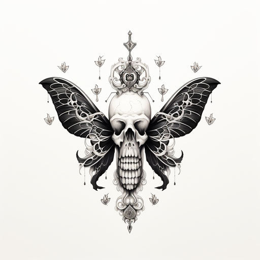 A black and white moth with a long beard