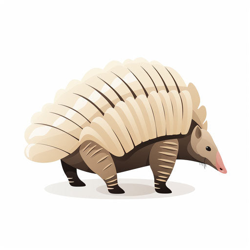 Minimalist style armadillo clipart, on white background