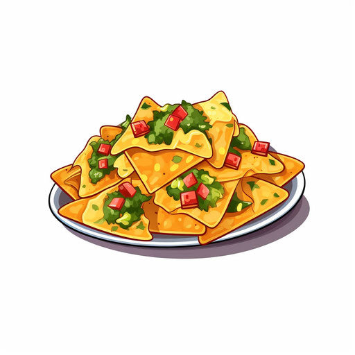 Minimalist nachos clipart on a white background