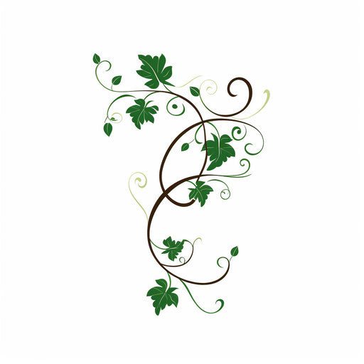 Minimalist vine clipart on white background