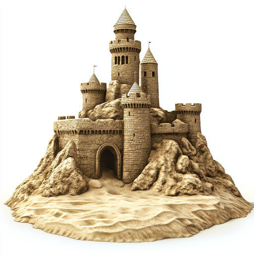 Realistic illustration of a sandcastle kit