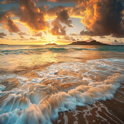 Radiant sunrise at Lanikai Beach, Hawaii