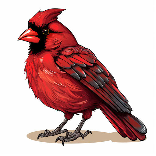 Cardinal illustration in the style of Chiaroscuro Art on white