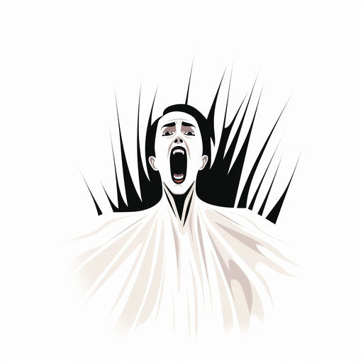 Minimalist style scream clipart on white background