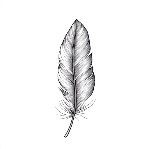 Flat tattoo sketch mother feather lightness care white