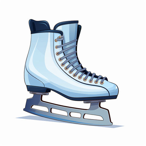 Ice skates in minimalist style, on white background