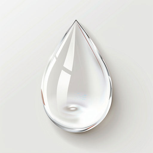 Realistic drop clipart on flat white background, detailed textures and sharp edges