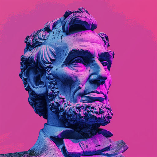 Presidents Day clipart on bright magenta background