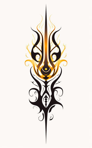 Symmetrical abstract tribal tattoo design with gothic ornamentation