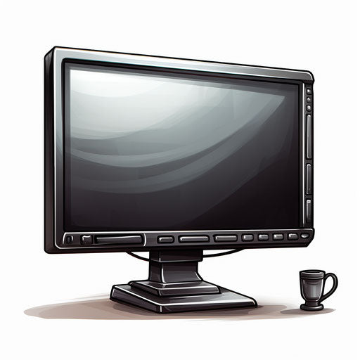 Monitor clipart in the style of Chiaroscuro Art, on a white background