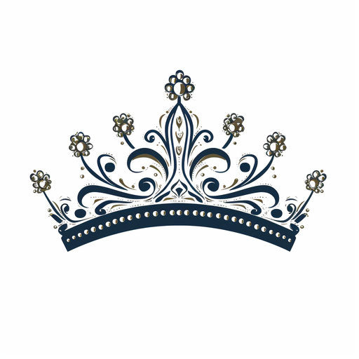 Minimalist tiara illustration on white background