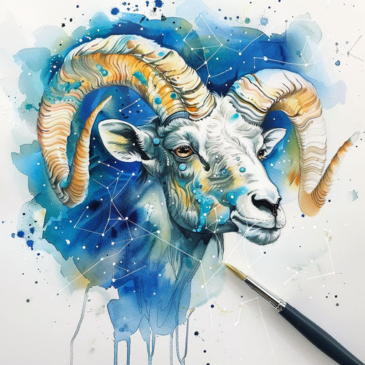 Watercolor sketch of Aries constellation tattoo