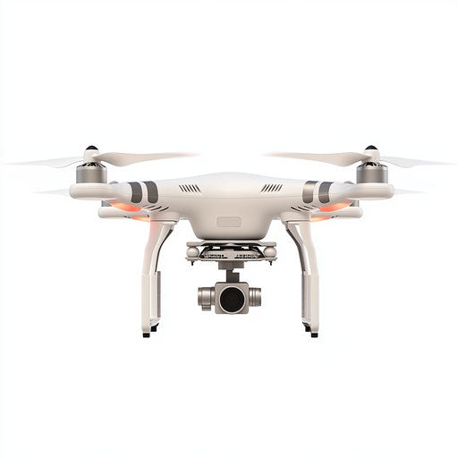 3D drone on white realistic background isolated clipart