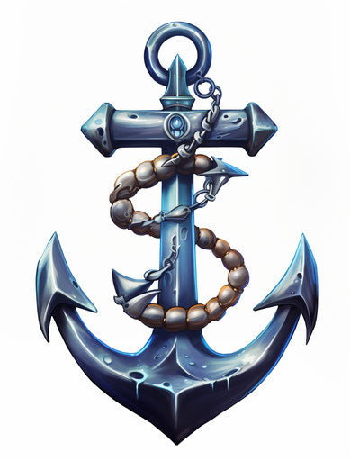 Navy anchor tattoo design, sea shark or fishing anchor
