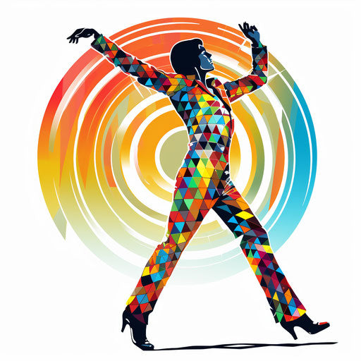 Minimalist style disco clipart on white background