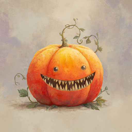 Smiling pumpkin with jagged teeth