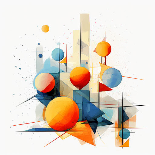 Shapes clipart in the style of Oil painting, on a white background