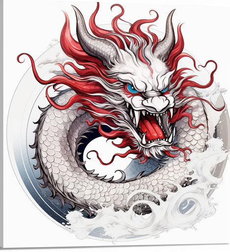 Chinese dragon tattoos on white background