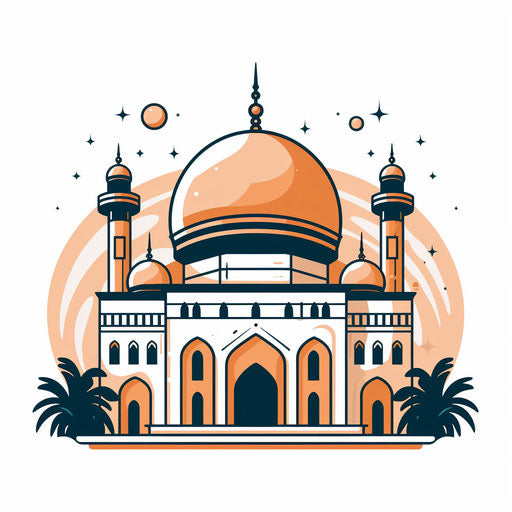 Islamic clipart in Minimalist style, on white background