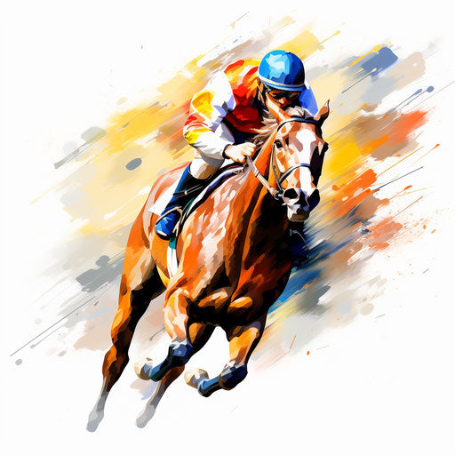 Race image in the style of Impressionistic Art, on white background