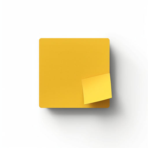Sticky note in Minimalist style, on white background