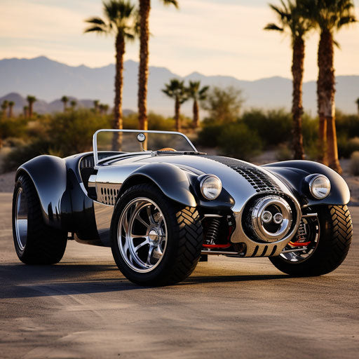 Sports car with wide tires