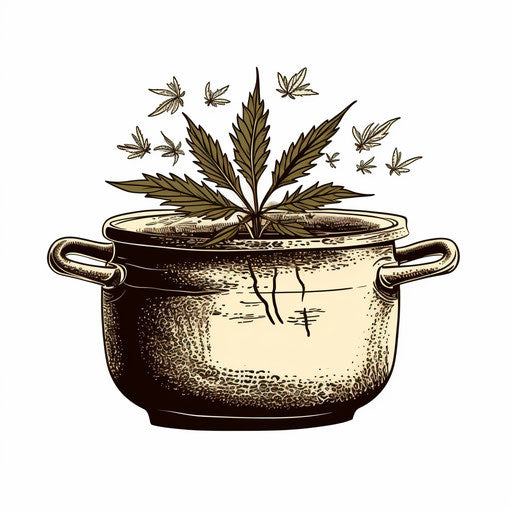 Pot illustration in a minimalist style, on white background