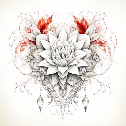 Heart mandala coloring pages, romantic illustration style